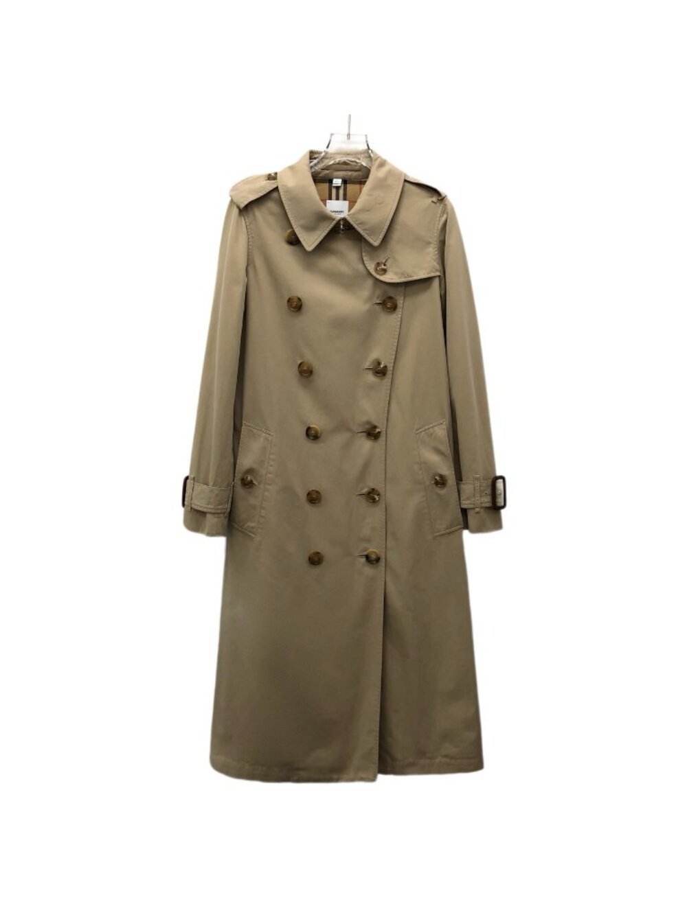 Burberry Brown Cotton Double-Breasted Belted Trench Coat